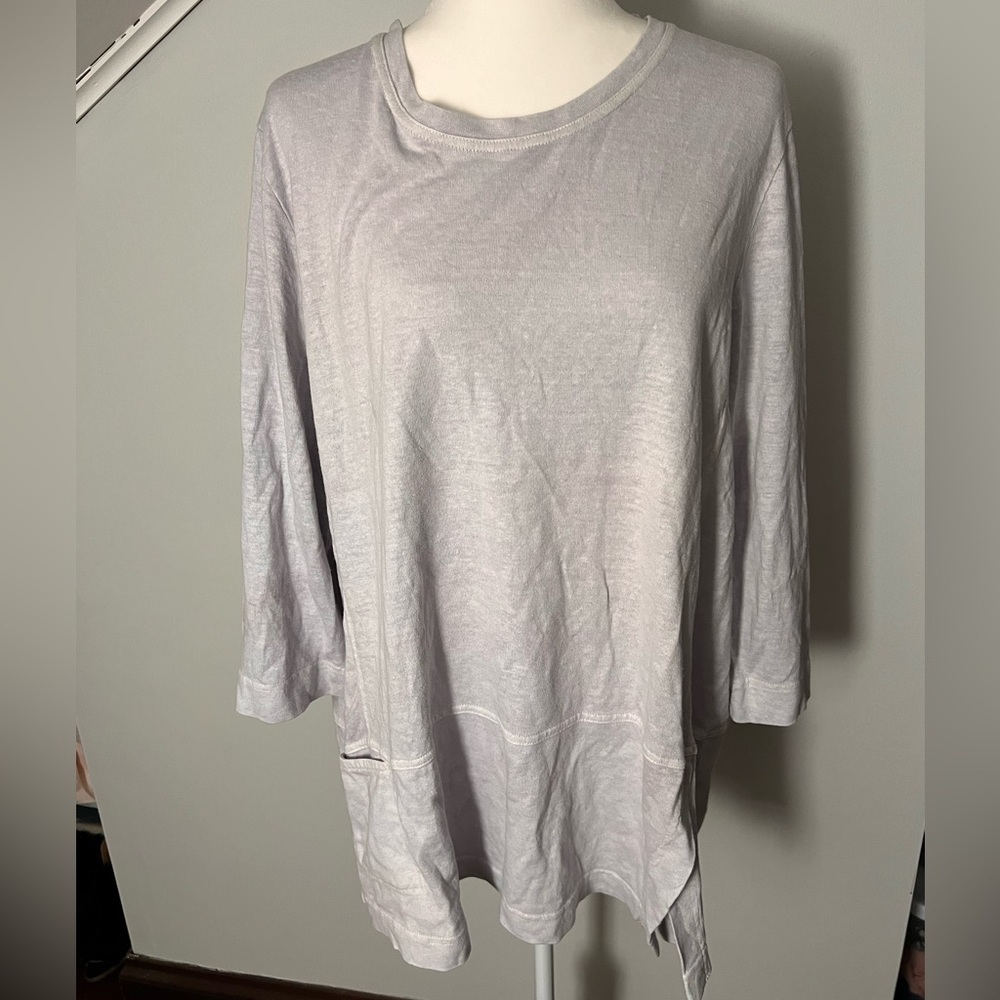 POETRY women’s 16 XL long sleeve top silver blue lagenlook oversized relaxed